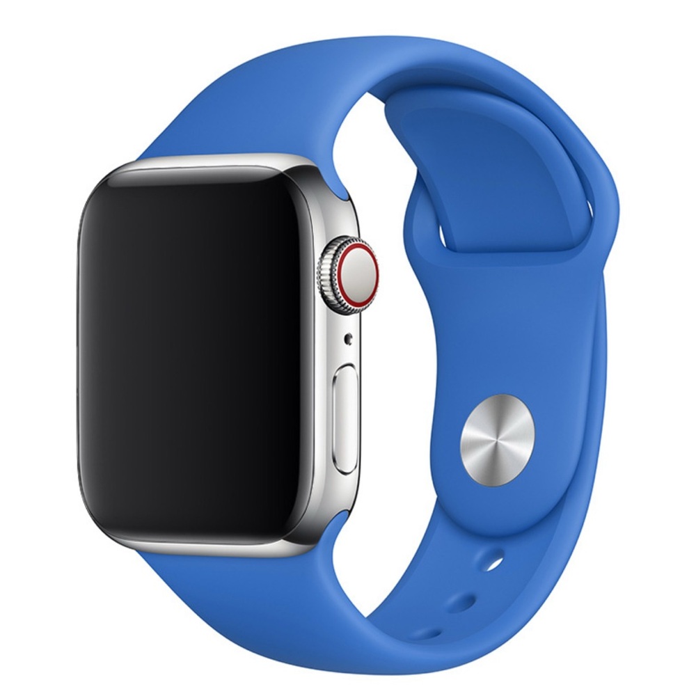 NWT Genuine Apple Capri Blue Sport Band Watch Band Stainless Steel Pin 44MM